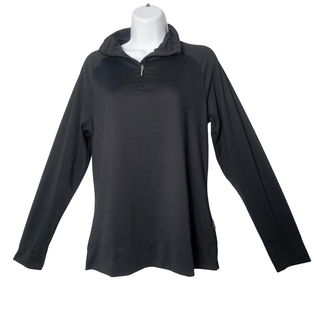 Merrell‎ Quarter Zip Pullover Women M Black Performance Gorpcore Athletic Top